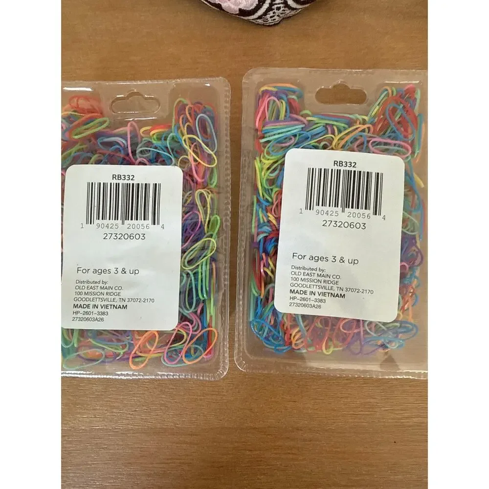 Embroidered Floral Headbands & Kids Studio Selection Colorful Rubber Bands Lot